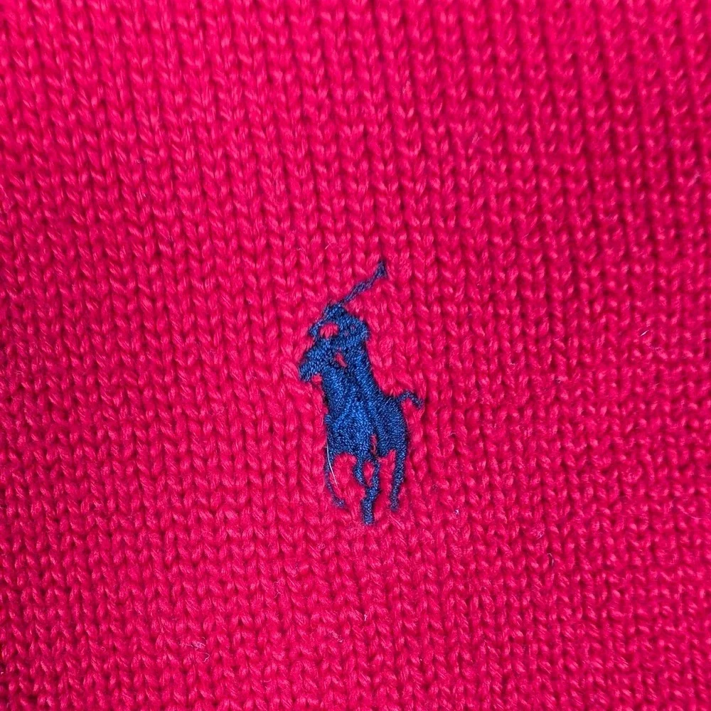 Polo Ralph Lauren Sweater Mens XL Red‎ 1/4 Zip Mock Neck Cotton Pullover Pony
